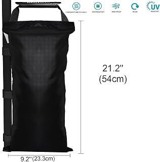 SANWAY 120 LBS Unfilled Sand Bags for Canopy Weights - Windproof, Portable, Durable 4-Pack for Tents, Umbrellas, Gazebos - Black