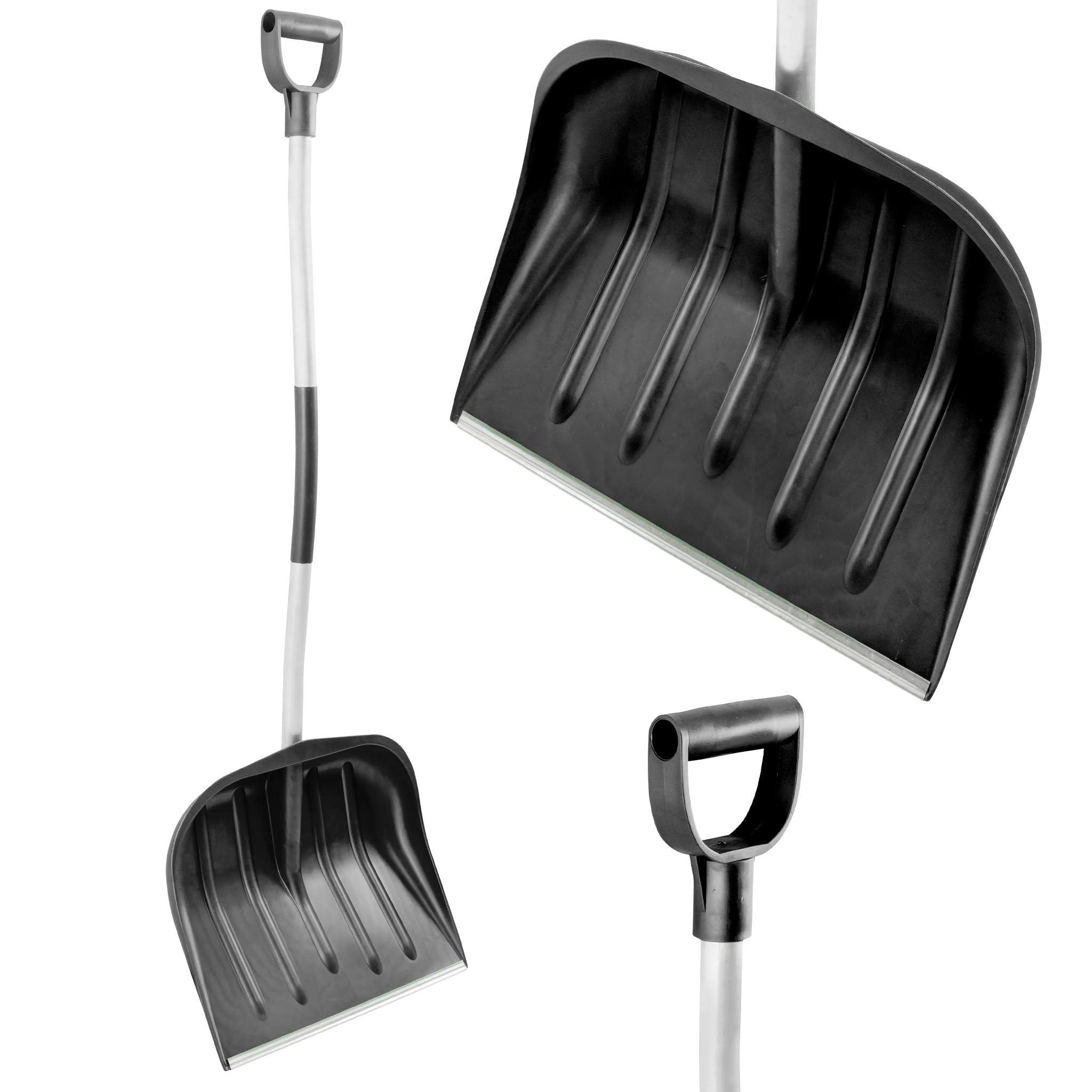 KB Tools Snow Shovel for Driveway – Heavy Duty Polypropylene Snow Shovels with Aluminium Handle – Ergonomic Cordless Snow Shovel for Garden, Yard, Patio – Recycled Material – Made in EU