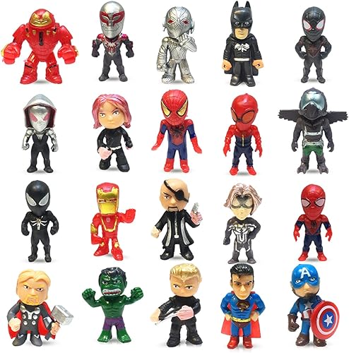 Juego de 20 figuras de acción de superhéroe, serie Titan Hero, juguetes pequeños de superhéroes, estatuas de cumpleaños para niños, regalos de fiesta