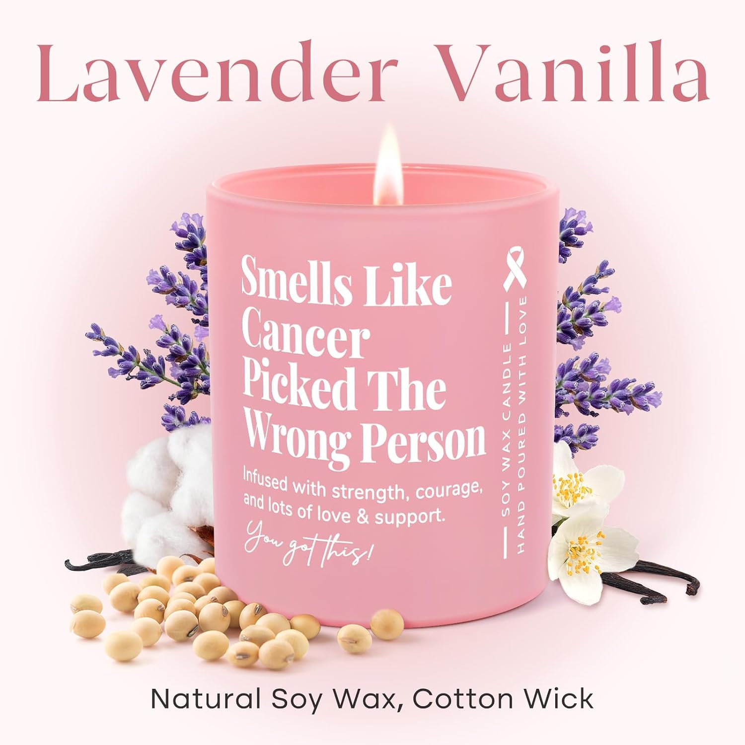 Breast Cancer Gifts for Woman, Cancer Care Healing Scented Candle