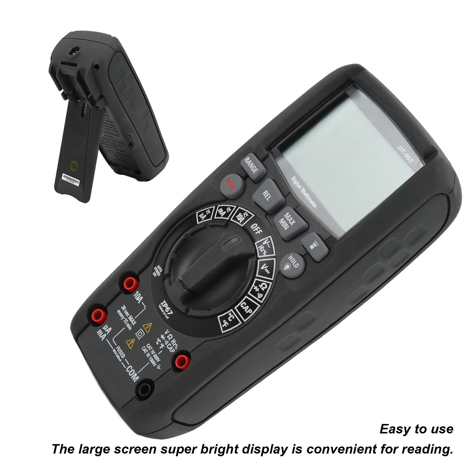 aqxreight DT965 Hochpräzises Multimeter, Multifunktionales True RMS-Digitalmessgerät für die Industrie Im Freien