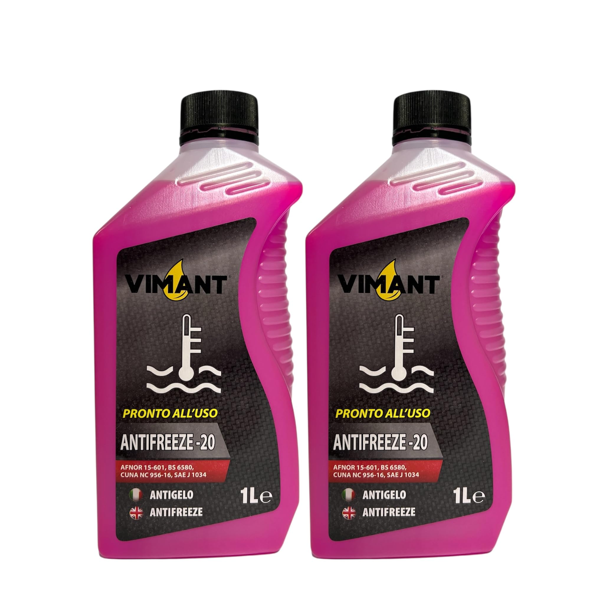 Antigelo Pronto all'Uso Rosso, 2 Litri, 2x1L, Liquido Refrigerante Radiatore, Made in Italy