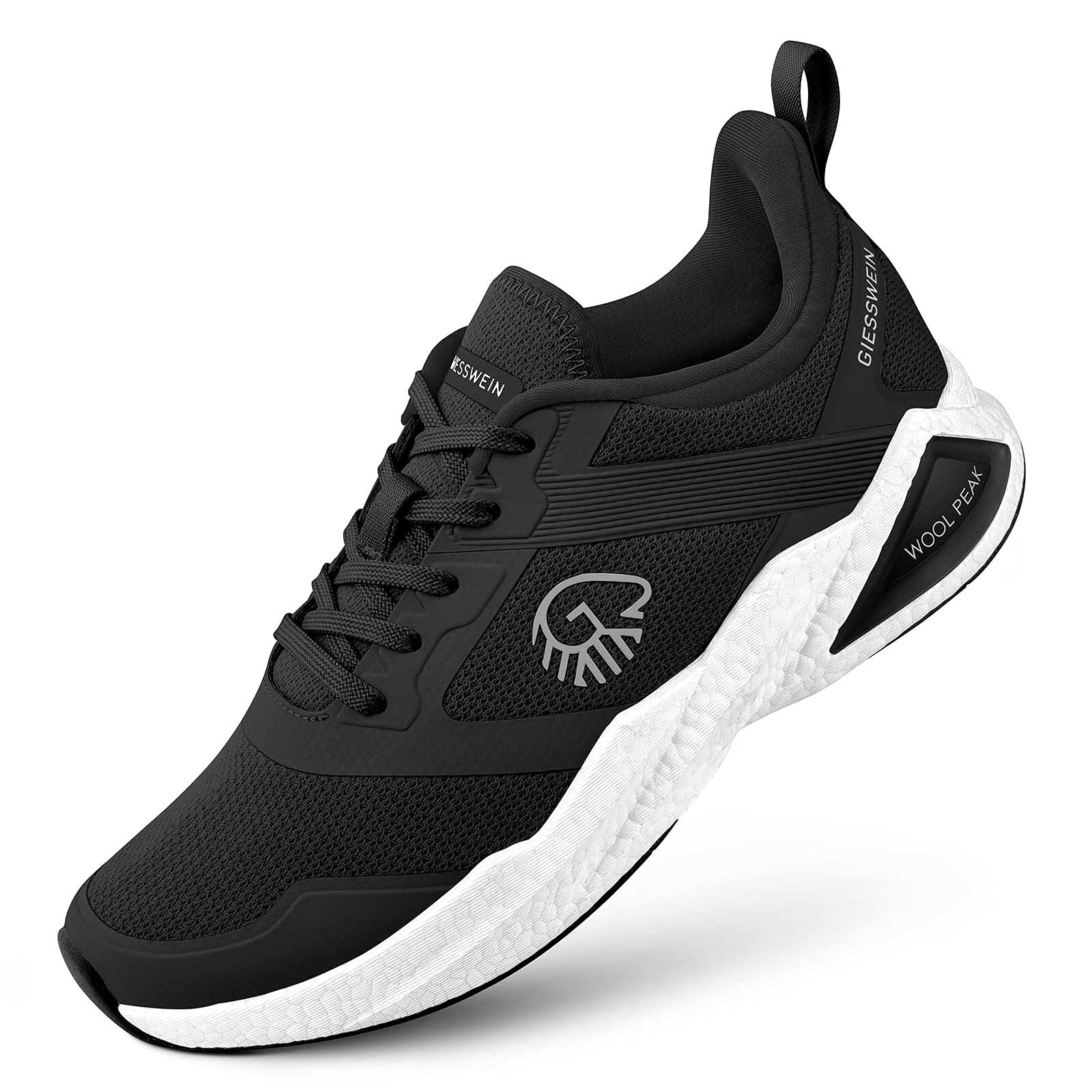 Giesswein Wool Peak Men - Energierückgewinnender Merino Laufschuh Herren | Extra leichte Hochleistungs-Sportschuhe aus atmungsaktiver Merinowolle – Outdoor Sneaker für Training, Fitness & Alltag