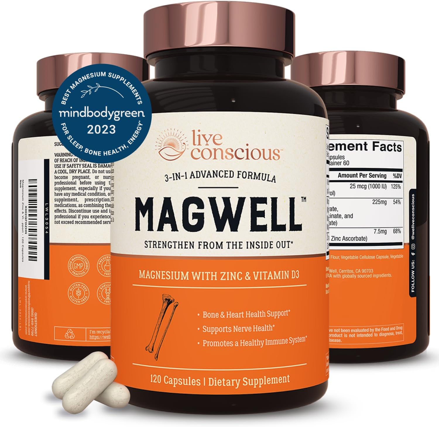 Live Conscious Magwell Magnesium Zinc & Vitamin D3