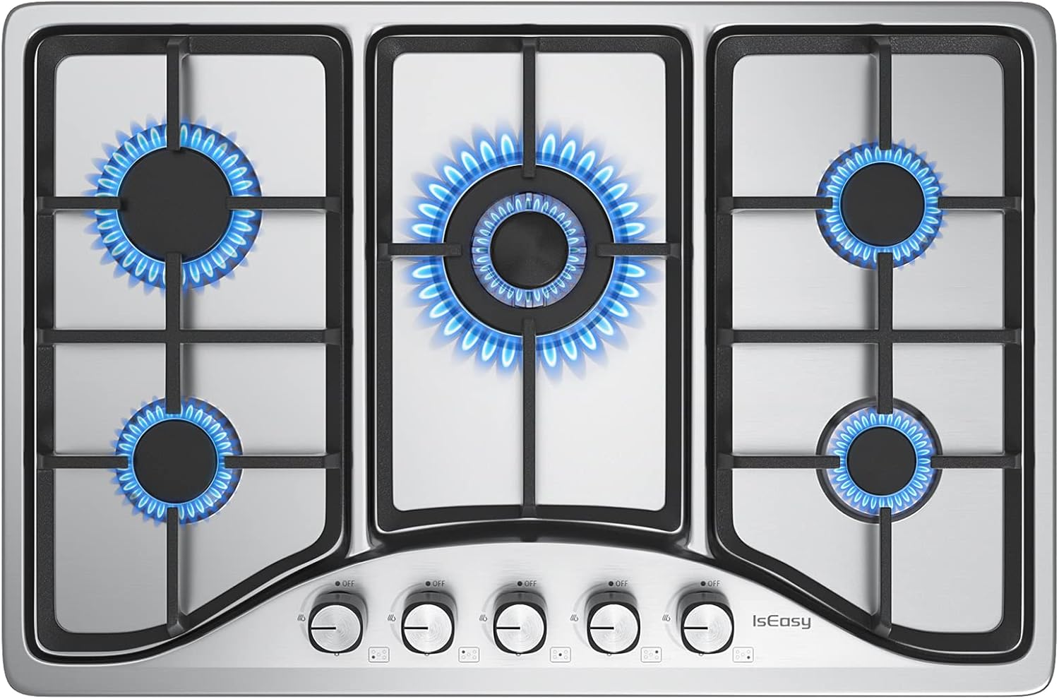 Piano Cottura a Gas (Acciaio Inossidabile -Piano Cottura 5 Fuochi) Piano Cottura a Gas (Acciaio Inossidabile -Piano Cottura 5 Fuochi)