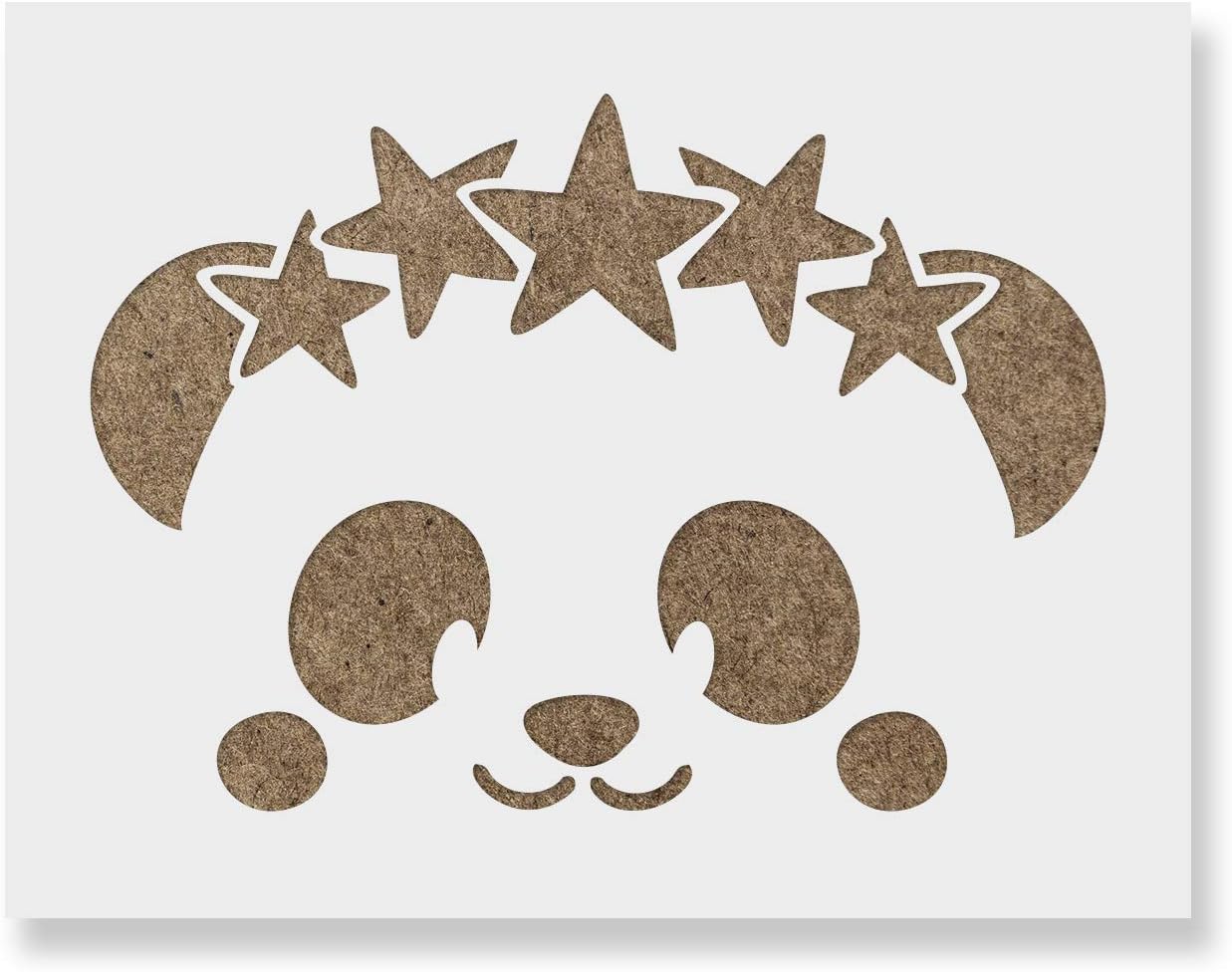 Panda Face Stencil - Ideal for Educational Animal Art, Panda Stencils, Panda