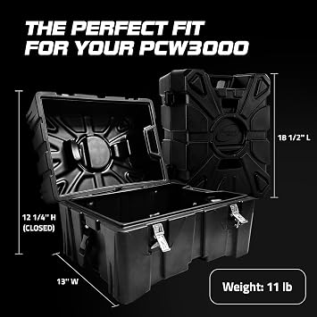 Portable Winch PCA-0102 Transport Case, Molded Storage Box for PCW3000 Winch, Lightweight and Durable Polymer Plastic with Secure ATV, Boat or Snowmobile Mounting Straps, 18.5 x 13 x 12.25
