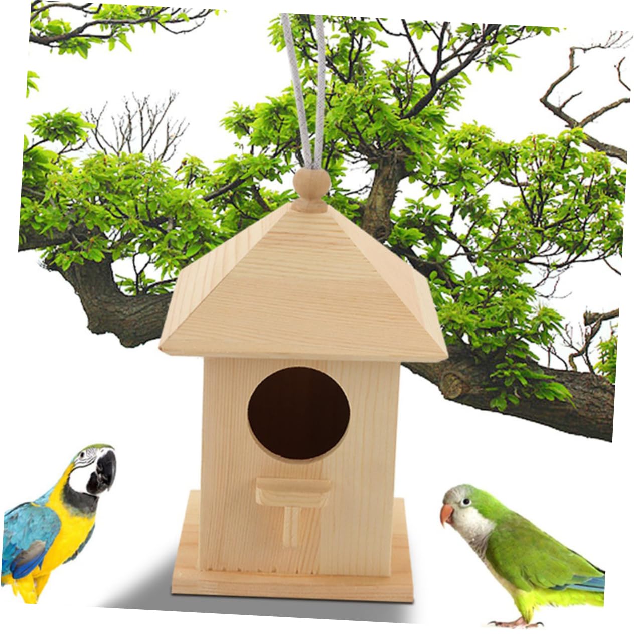 BESPORTBLE 3stücke Vogelhaus Für Kleine Vögel Bequemer Lebensraum Für Kanarienvögel Papageien Co Für Garten Und Außenbereich Natürliche Holzoptik Robust Und Einladend