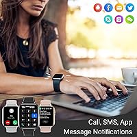 Vista 3 de Holiday Relojes inteligentes para mujer (respuesta/hacer llamadas), pantalla táctil completa de 1.7 pulgadas, monitor de frecuencia cardíaca