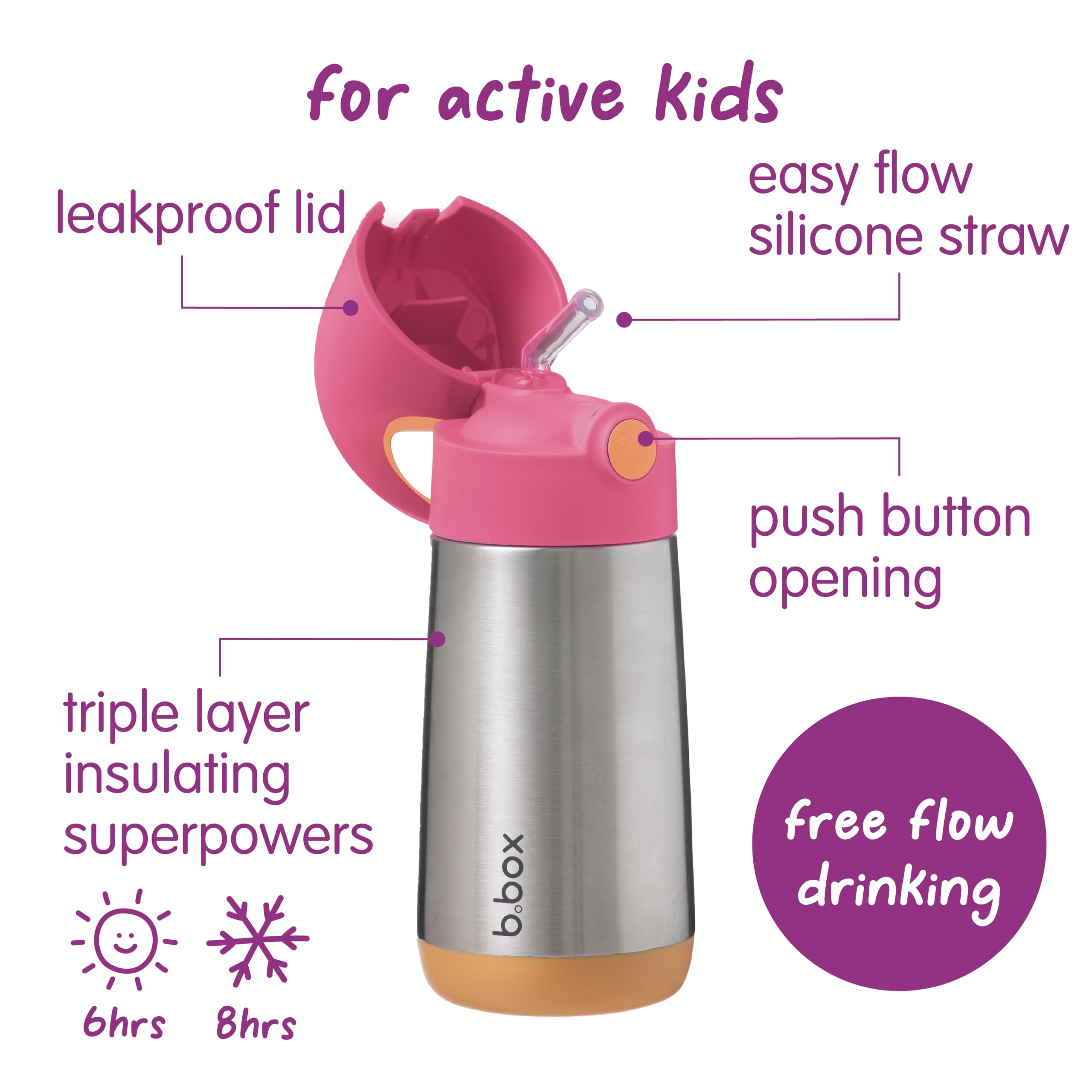 Amazon | b.box(ビーボックス) 子供 水筒 ストロー 断熱ドリンクボトル