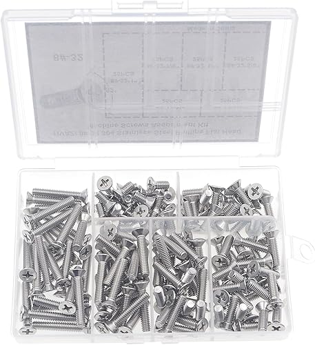 Miniatura 8 de HVAZI #2-56 UNC - Kit surtido de tornillos de cabeza plana Phillips de acero inoxidable