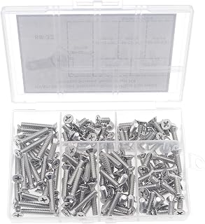 8#-32 304 Stainless Steel Phillips Flat Head Machine Screws Assortment Kit (8#-32)