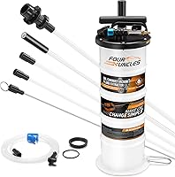 FOUR UNCLES 6.5L Pneumatic & Manual Oil Extractor Pump - Fast Vacuum Fluid Evacuator w/ 5 Tubes & Brake Bleeding Hose for Easy Oil & Fluid Changes