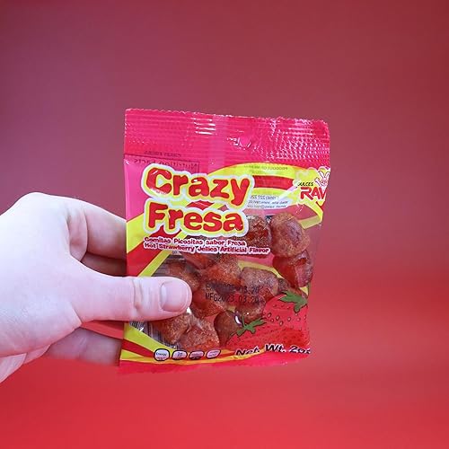 Miniatura 3 de Crazy Fresa - Caramelos de fresa picante, gomitas dulces y picantes, regalos de dulces mexicanos, 2 onzas (paquete de 3) (fresa picante)