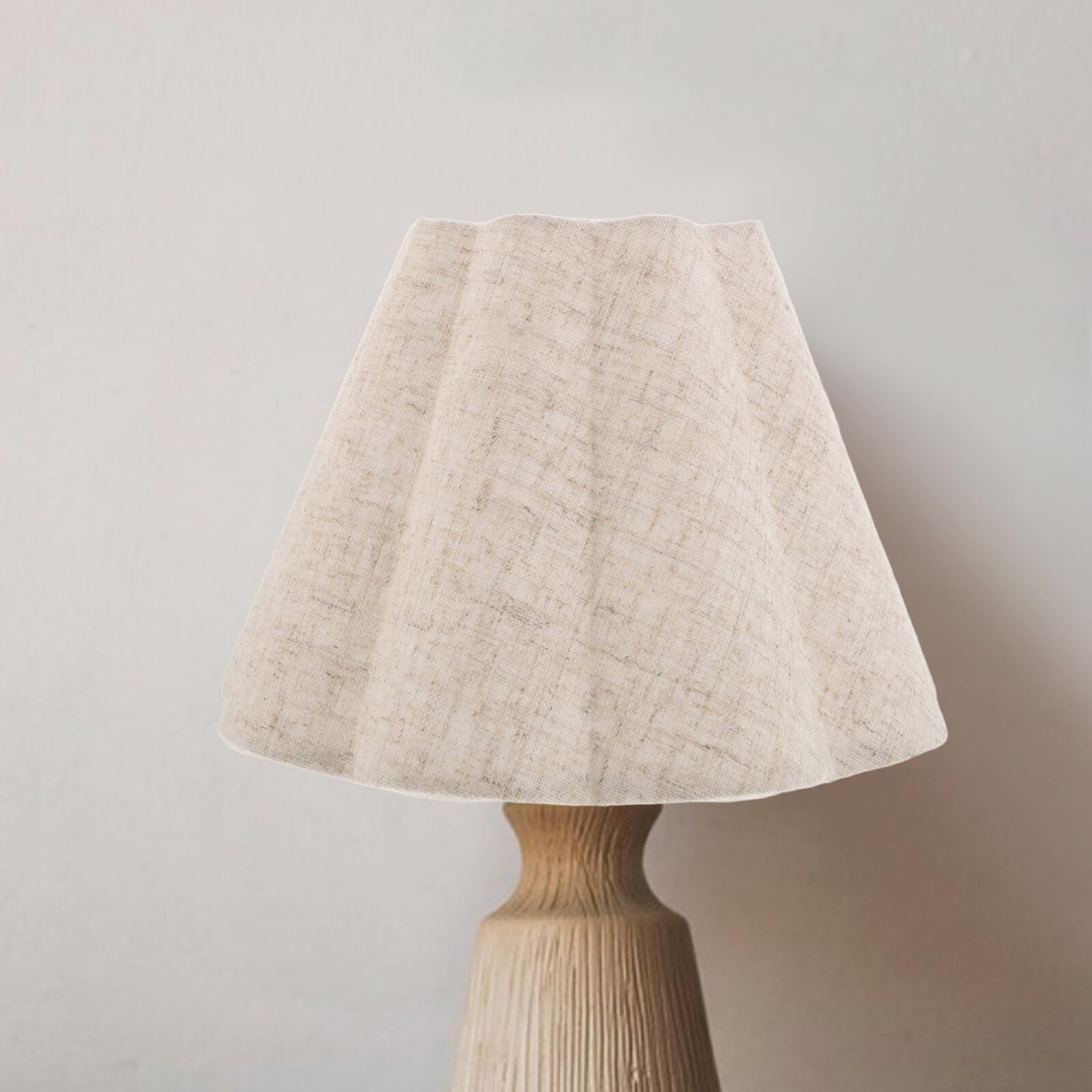 Paralume a Tulipano in Lino Beige Paralume per Lampada da Tavolo e Lampada da Terra Copertura Effetto Iuta con Diffusione Morbida della Luce per Zona Soggiorno e Camere da Letto