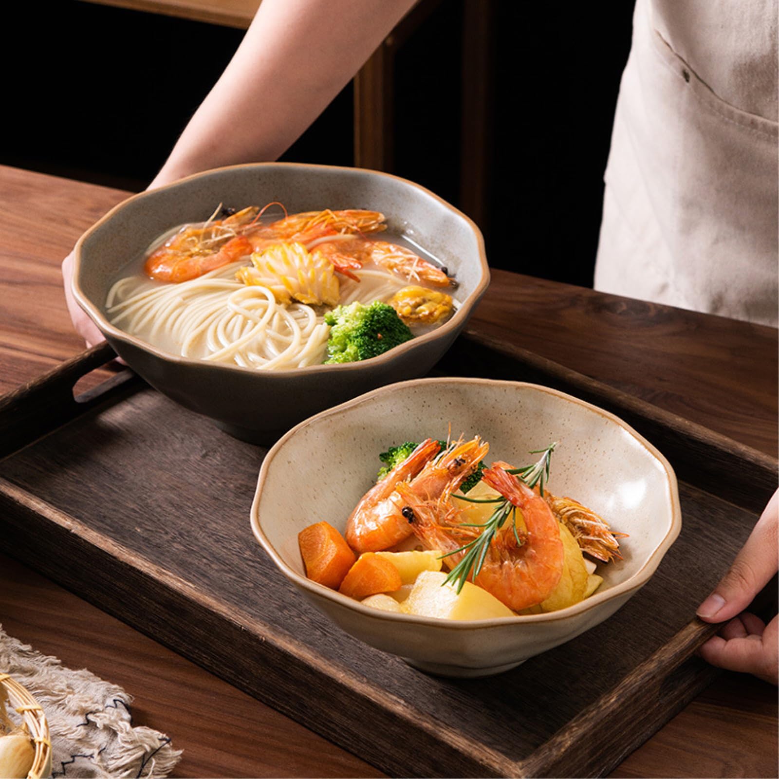 Vasellame grossolana giapponese Lamian Noodles Bowl Ceramic Hotel Hat Bowl-m -8 pollici