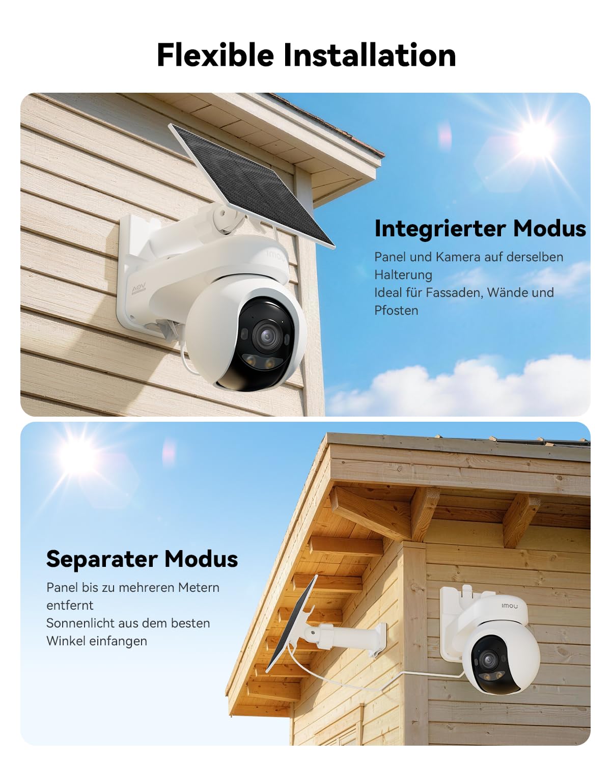 Imou 4K Solar Überwachungskamera Aussen 24/7 Aufzeichnung, 2,4/5GHz WiFi