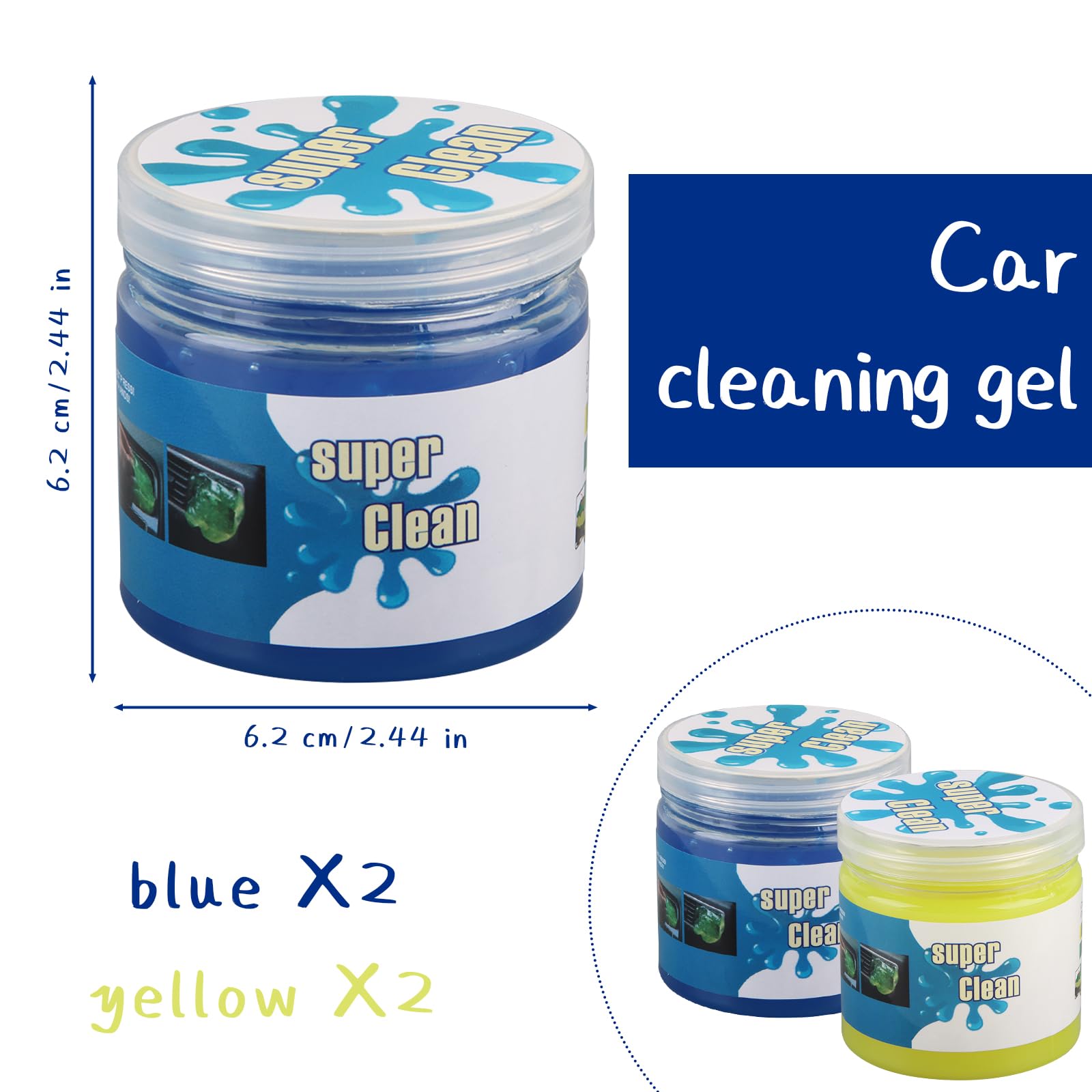 dellyy Gel Pulizia Auto, 4 Pezzi Gel Pulizia Tastiera, Giocattoli di Decompressione, Gel Pulizia Auto Interni, Pulizia Tastiera PC Adatto per Computer, Tastiere, Automobili, Prese D'aria, ecc.