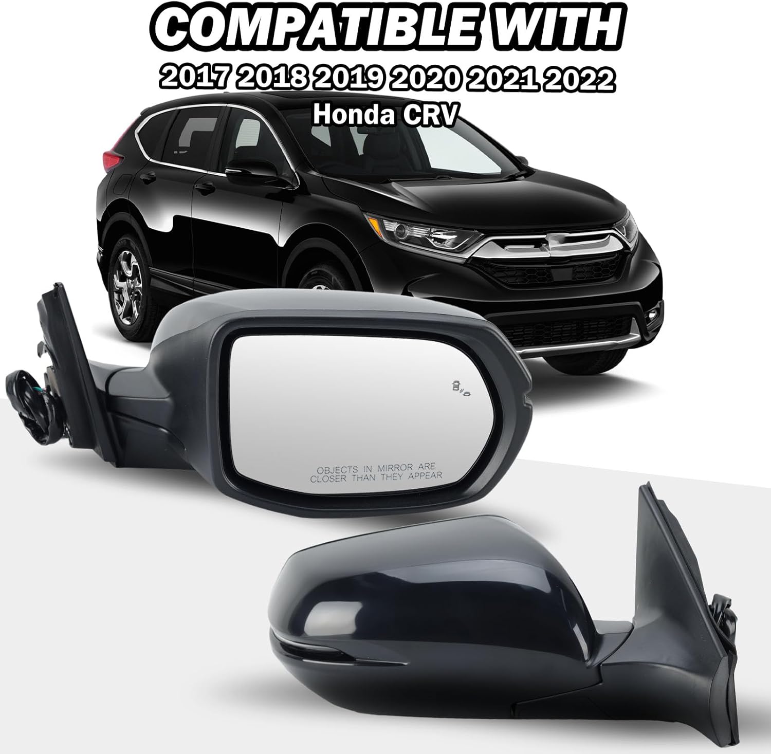 Passenger Side Mirror For 2017-2022 Honda CRV Side Mirror with BSD Heated Turn Signal