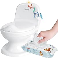 Vista 14 de Nuby Mi Inodoro Real de Entrenamiento con Botón de Descarga Realista y Sonido - 18+ Meses - Rosa