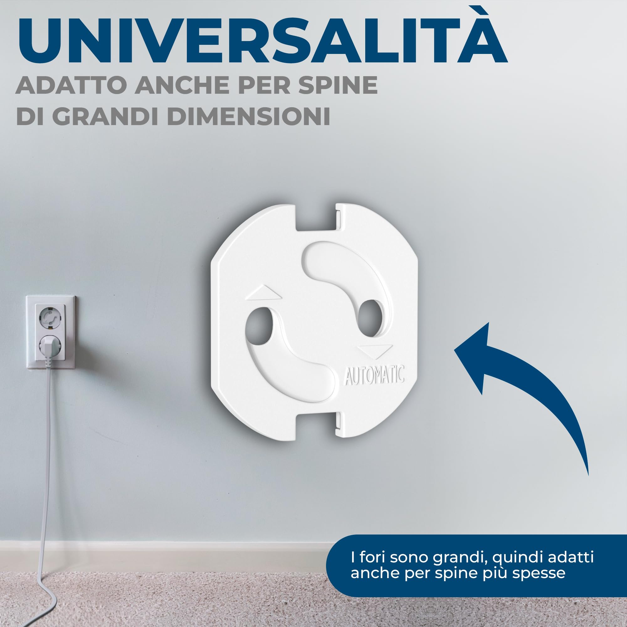 Hoffenbach Set di 20 prese elettriche con meccanismo rotante - Protezione per neonati e bambini - Copripresa di sicurezza per evitare incidenti e scosse elettriche - Presa elettrica - Bianco