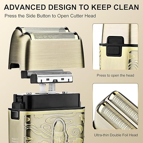 Miniatura 5 de Suttik Electric Foil and Bald Shavers for Men,Electric Razor for Men,Close Cutting Head Shavers Beard Trimmer, Gift for Men