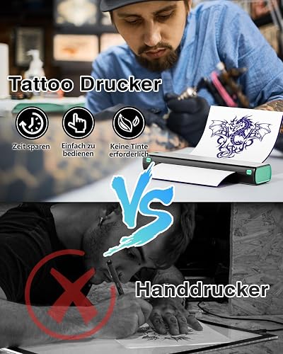 Phomemo M08F Tattoo Printer Thermocopier Printer Tattoos Thermal Tattoo Machines with 10pcs Thermocopier Tattoo Paper - 6