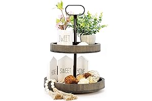Tiered Tray Stand, 2 Tier Tray for Fruit & Cupcake - Farmhouse...