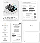 Appareil de pression artérielle Bluetooth pour usage domestique – Moniteur de pression artérielle intelligent Easy@Home avec application MyHeartPal gratuite, fonction vocale et écran LED, prend en charge les appareils Apple et Android, EBP-703T