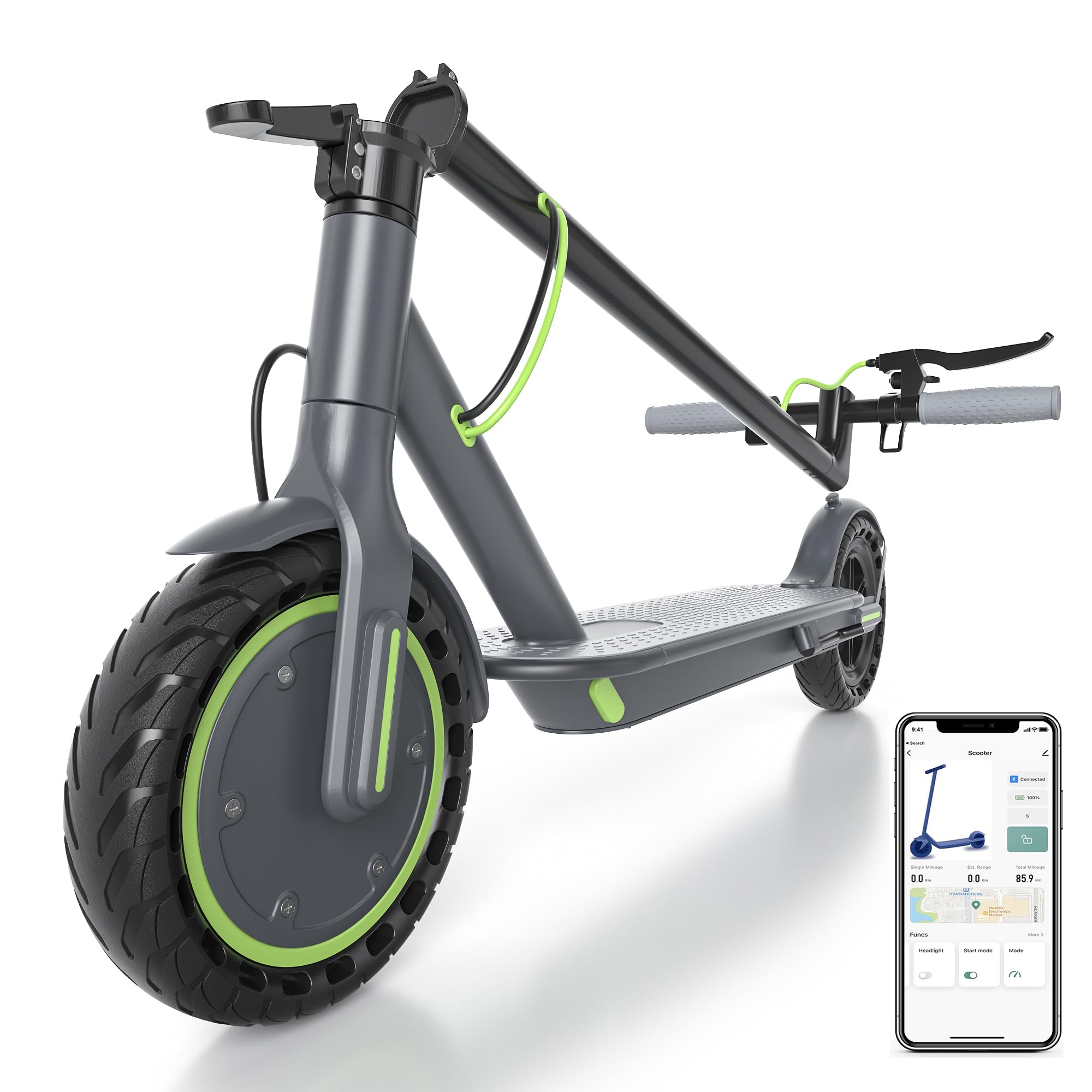 350W Motor Electric Scooter for Adults with App Control and Double Braking System
| Portable Foldable 19 MPH Electri
