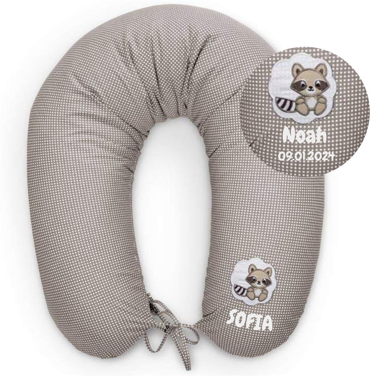 sei Design Stillkissen personalisiert mit Namen und Geburtsdatum Geschenk für Junge und Mädchen zum Geburt 170x30 cm