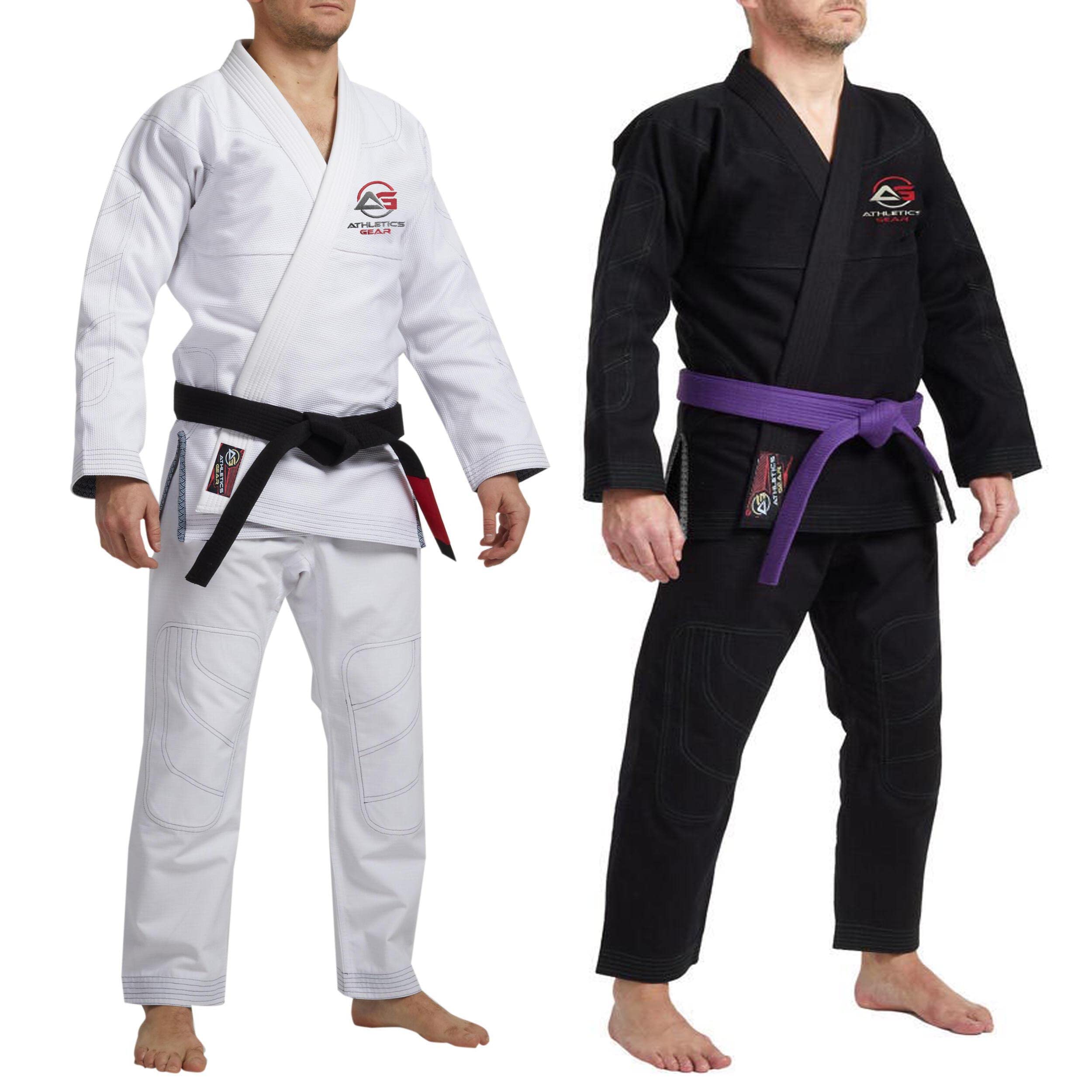 Athletics Gear AGBJJ Gi Brazilian Jiu Jitsu Gi Uniform Suits by Athletics Gear | 100% Cotton Pearl Weave Fabric, Light Weight for Kids, Men & Women