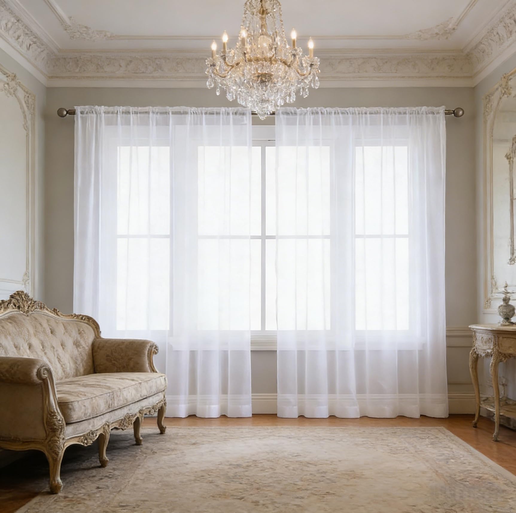 Voile de rideau pour chambre et salon créant une ambiance lumineuse