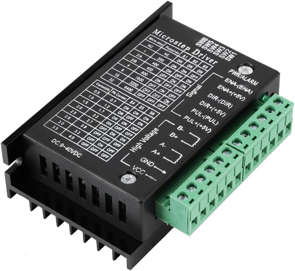 1/32 Stepper Driver + Stepper Motor Driver 3.7 x 2.7 x 1 inch Stepper Motor Driver TB6600 DC 9-40VDC Stepper Controller Module Board 32 Micro Step