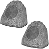 Theater Solutions 2R4G Outdoor Granite Rock 2 Speaker Set for Deck Pool Spa Patio Garden