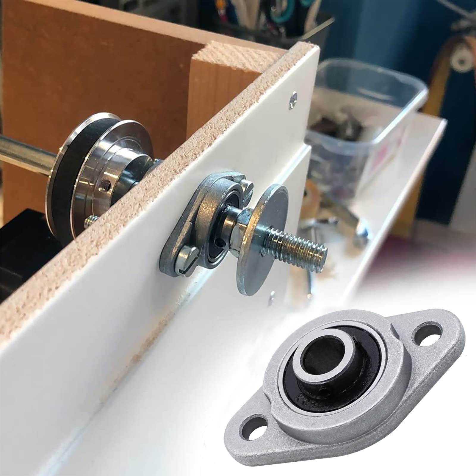 Bztzhm 6 Stück KFL08 Flanschlager – Selbstausrichtende Stehlager Aus Zinklegierung, 8mm Bohrung, Für Maschinen & Fördertechnik