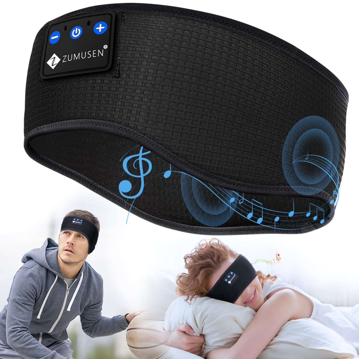 Sleep Headphones, Bluetooth Headband Headphones Sports Wireless Sleeping Headphones Breathable Music Headband with Bluetooth 5.2, Perfect for Workout Running Insomnia Travel Yoga