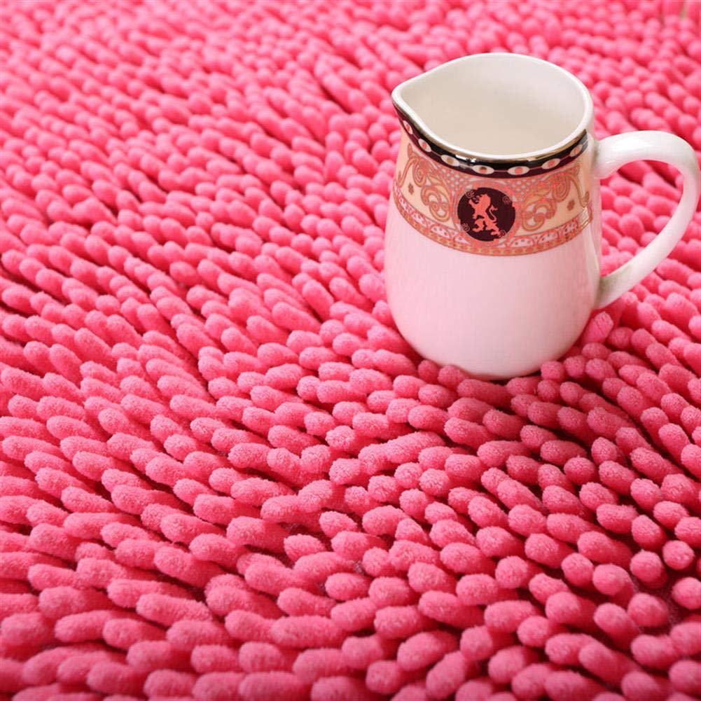 GueTTO Chenille runder Teppich, Non-Slip Shaggy Chenille Badmatte Weiche Mikrofasern Badteppich mit Wasser Absorbent, maschinenwaschbar,Camel,120cm