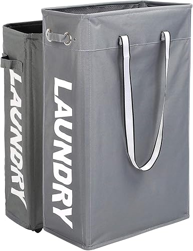 Caroeas - Cesta para ropa sucia de tela de 24, práctica cesta para ropa sucia para colgar alta y angosta bolsa plegable, bolsa de lavandería de