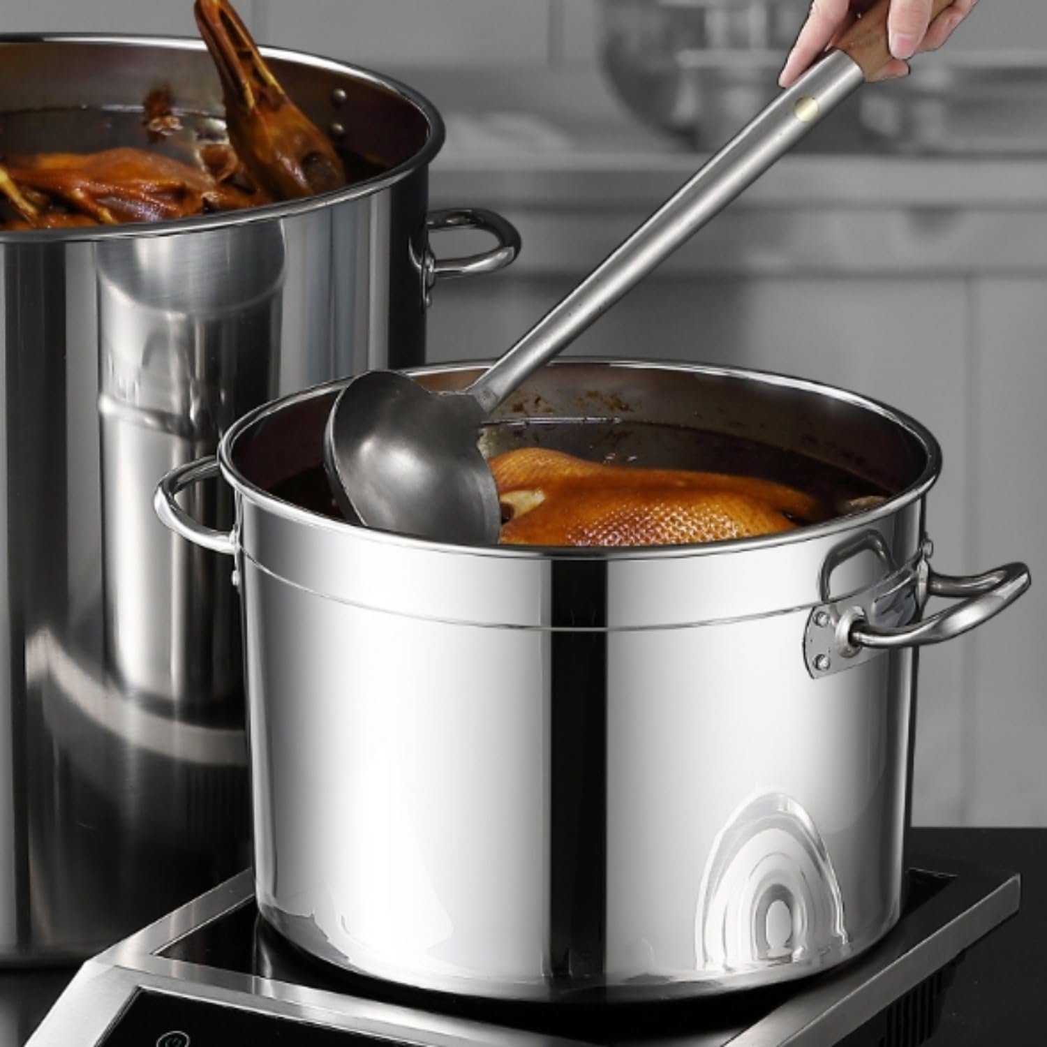 ステンレス製深鍋湯桶家庭用タンクケトル角煮用桶鍋貯水タンク (45cm)