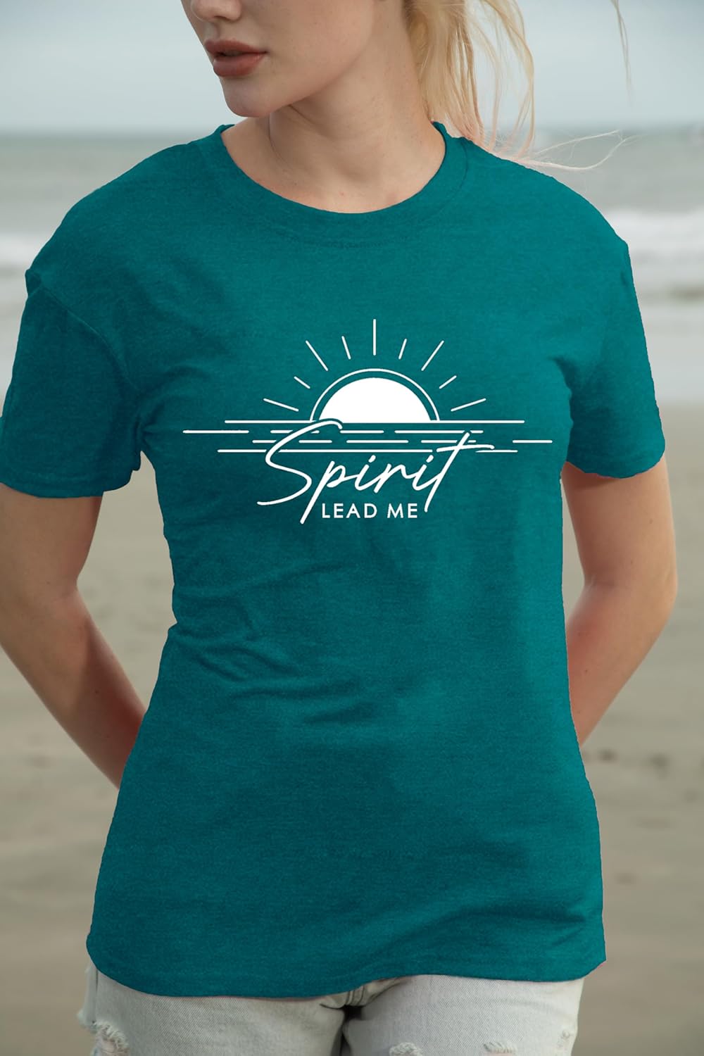 Christian Shirts for Women Bible Verse Blessed T-Shirt Spirit Lead Me Faith Tee Tops - Image 3