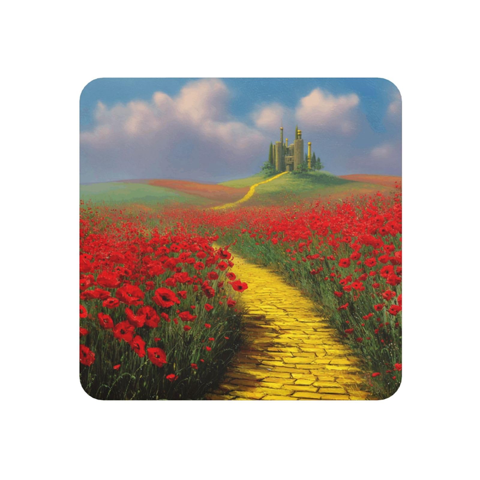 Fridge Magnets Waterproof Personalized Magnets for Fridge Poppies Field Yellow Brick Road Refrigerator Magnets Home Decoration Magnetic Sticker for Locker Accessories Whiteboard Kitchen Office Decor