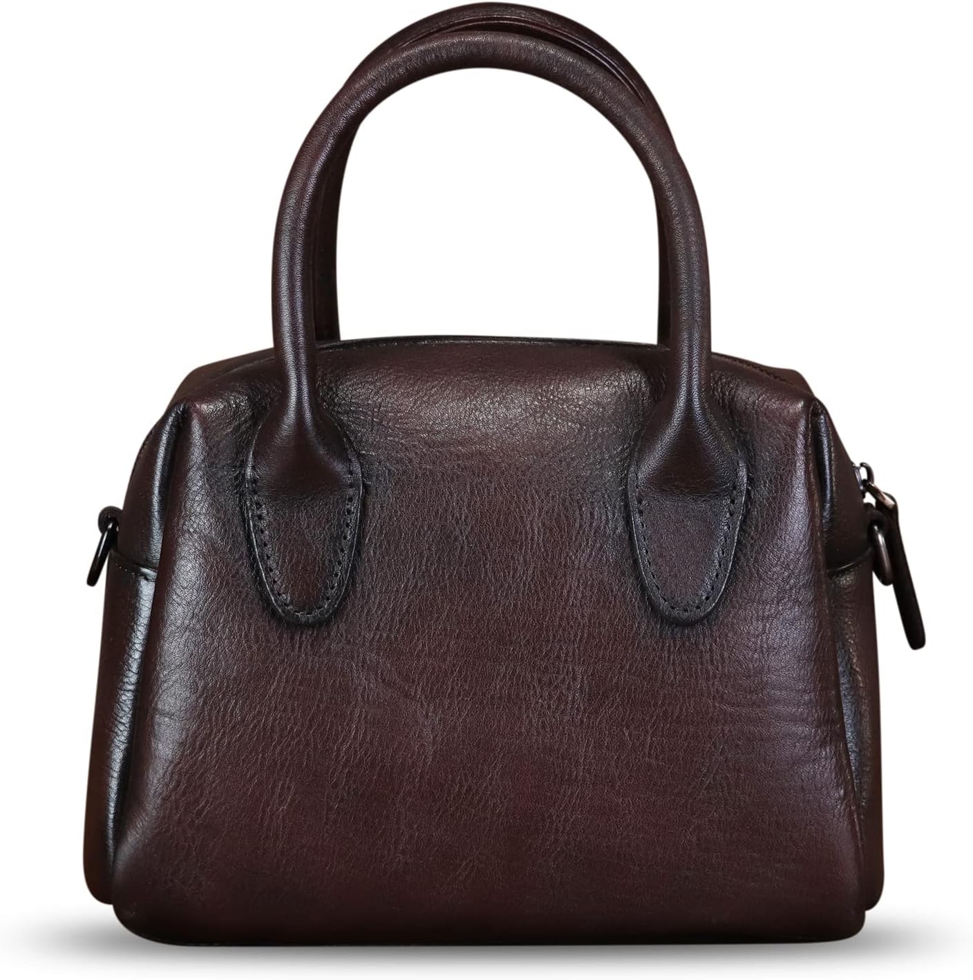 Genuine Leather Handbag for Women Hand Painted Top Handle Purse Retro Handmade Satchel Vintage Crossbody Hobo Bag