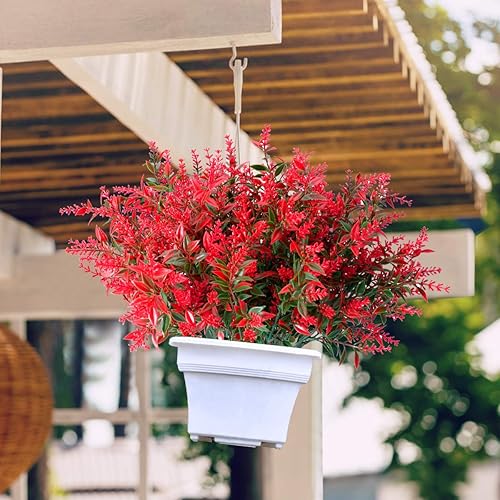 Miniatura 6 de JEMONG 8 paquetes de flores artificiales de lavanda para exteriores, resistentes a los rayos UV, flores falsas que no se decoloran, plantas de