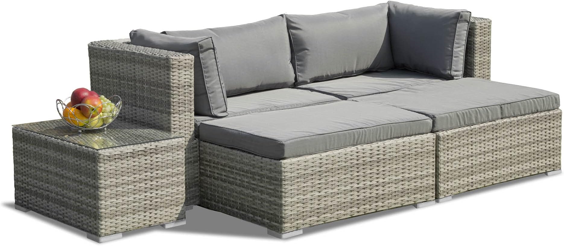 GSD Enzo Rattan Garden Furniture Sofa Lounge 5 Piece Set - In or Outdoor