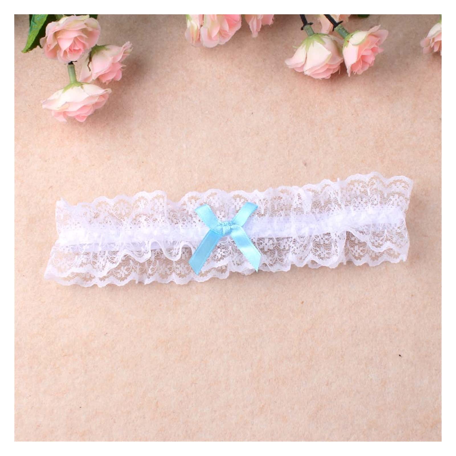 Giarrettiera da Sposa con Fiocco in Pizzo da Donna con Chiusura a Fiocco in Lingerie Sexy (Colore: Oro, Taglia: Taglia Unica) (Taglia Unica Nera) (Taglia Unica Nera)