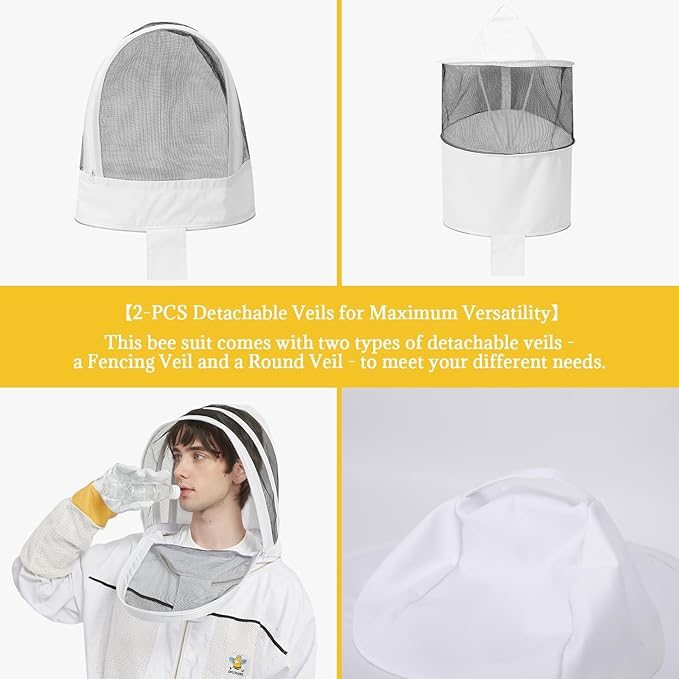 Traje de apicultura ventilado profesional para hombre y mujer miniatura 5