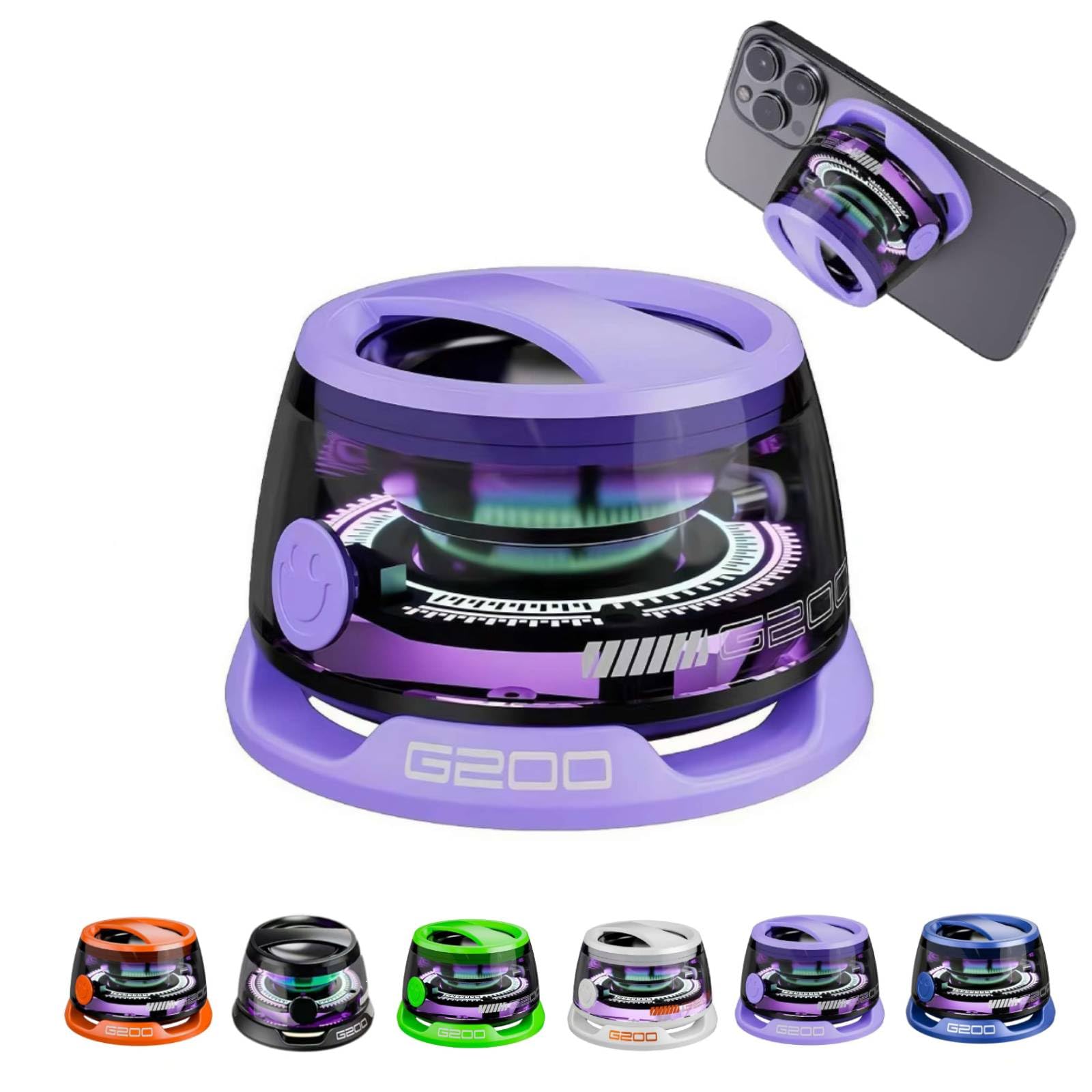 Mini Magnetic Bluetooth Speaker with Lights G200 Small Portable Wireless Phone Speaker with 40mm Driver Stereo Sound Lightweight