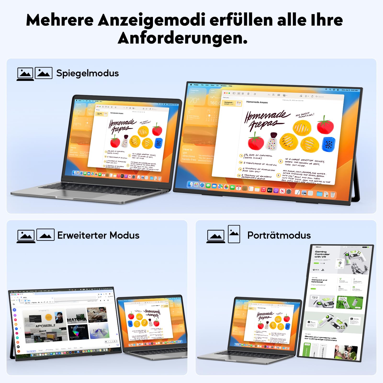 MAGICRAVEN 23.8" 4K Portable Monitor, 3840x2160 UHD Tragbarer Monitor 4K, Laptop Bildschirm Erweiterung, 100% sRGB Mobiler Monitore, Laptop Screen Extender für Laptop/PC/Mac/PS5/4/X-BO