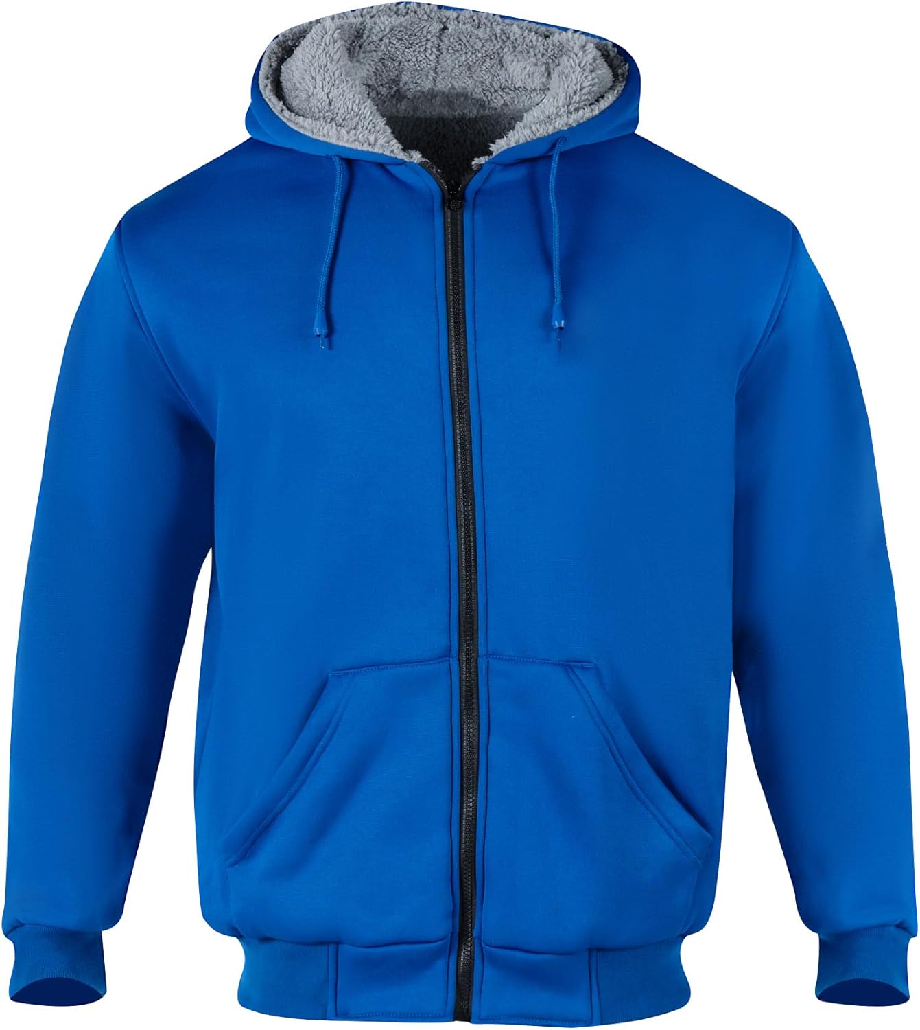 VENDACE Hi Vis Hoodie for Men Sherpa Fleece Lined Safety Sweatshirt Fleece Hoodie Zipper Construction Work Jacket Sweater - Image 4